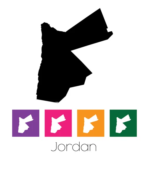 Mappa del paese di Giordania — Vettoriale Stock