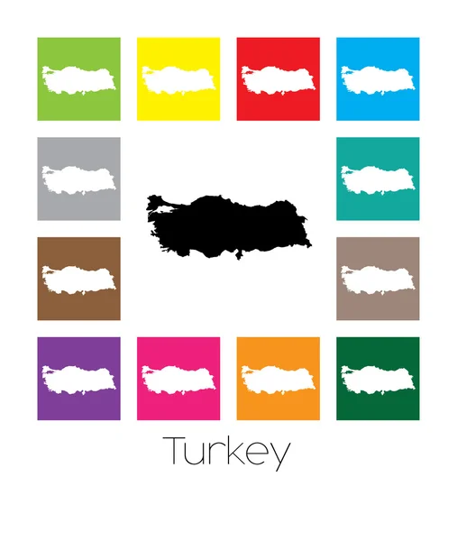 Többszínű térképen az ország, Törökország — Stock Vector