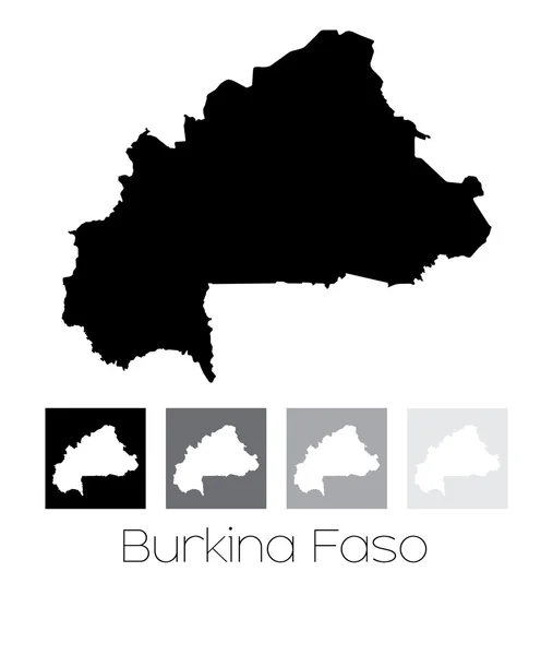 Mappa del paese di Burkina Faso — Vettoriale Stock