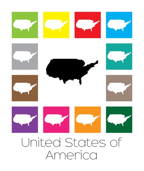 Amerika Birleşik Devletleri ülke alacalı Haritası — Stok Vektör