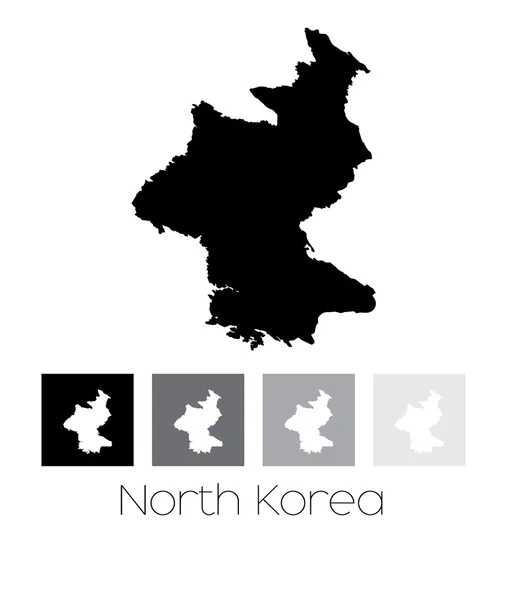 Kaart van het land van Noord-Korea — Stockvector