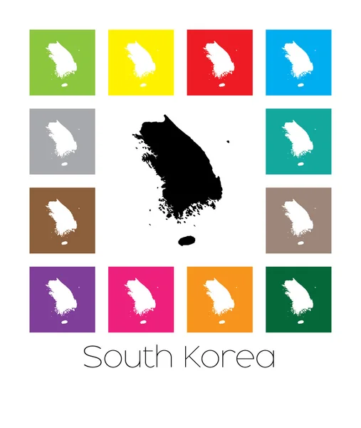 Ülkenin Güney Kore alacalı Haritası — Stok Vektör