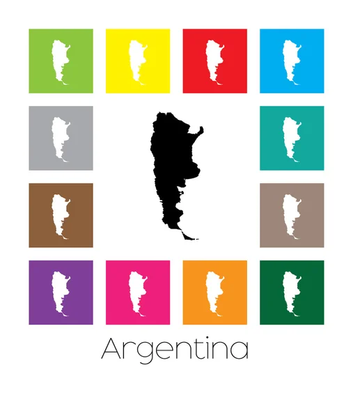 Mapa Multicolor del país de Argentina — Vector de stock