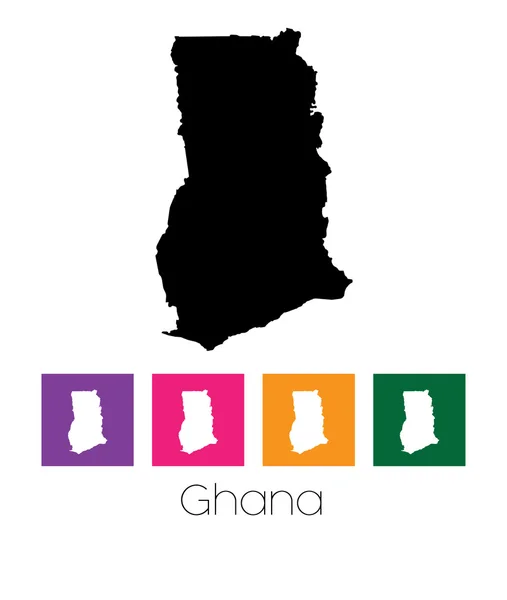 Map of the country of Ghana — Stock Vector