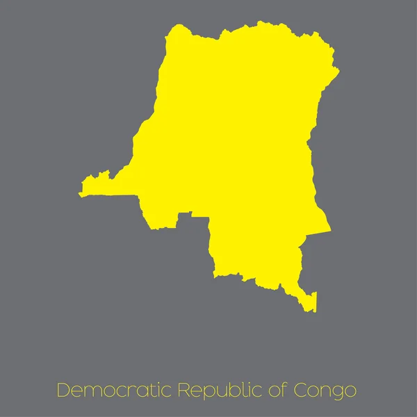 Peta negara Republik Demokratik Kongo. - Stok Vektor