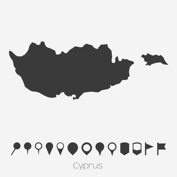 Карта з вказівники країни Кіпр — стоковий вектор