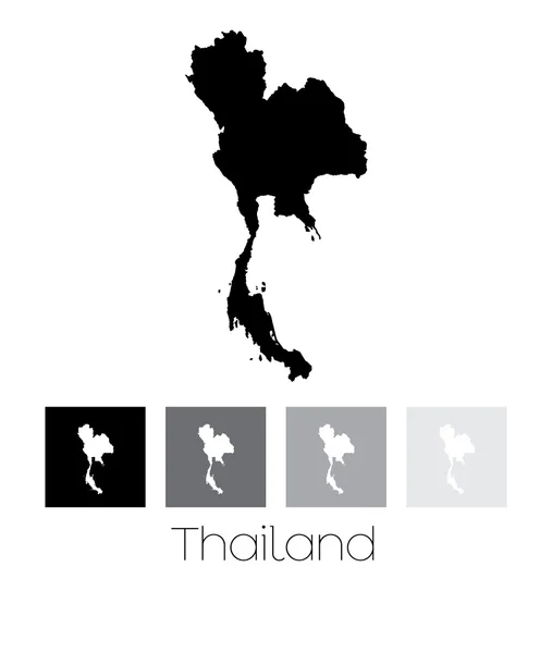 Mapa del país de Tailandia — Vector de stock