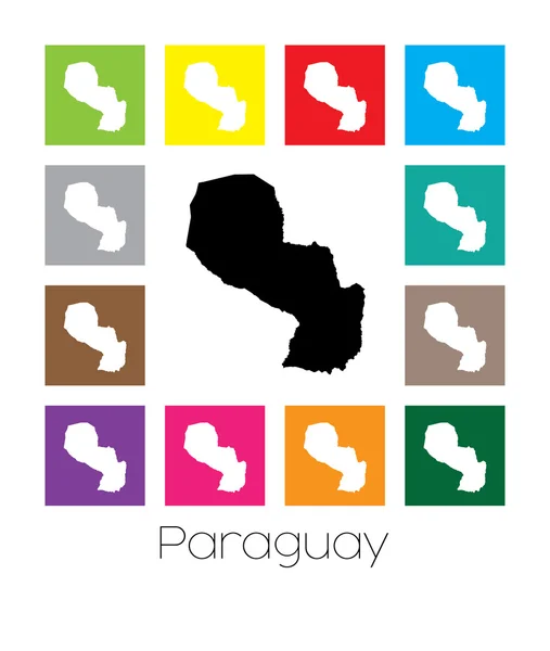 Paraguay ülke alacalı Haritası — Stok Vektör