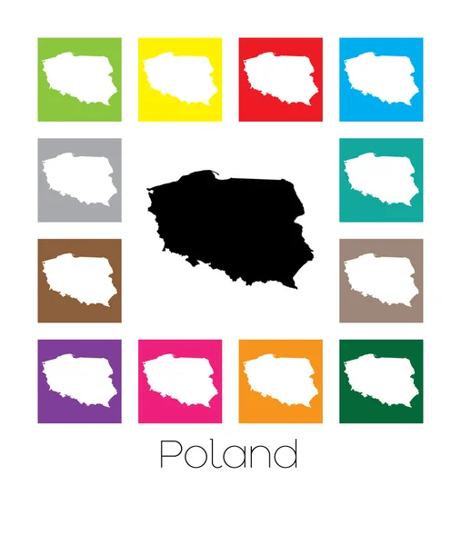 Wielokolorowe mapę kraju Polska — Wektor stockowy