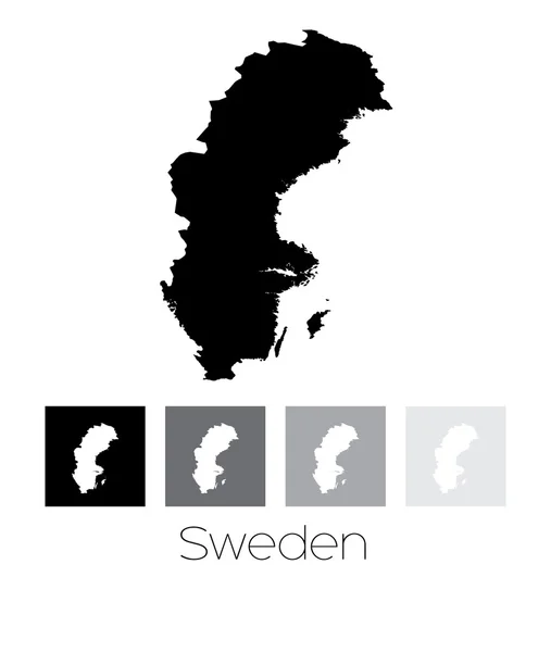 Karta över landet Sverige — Stock vektor