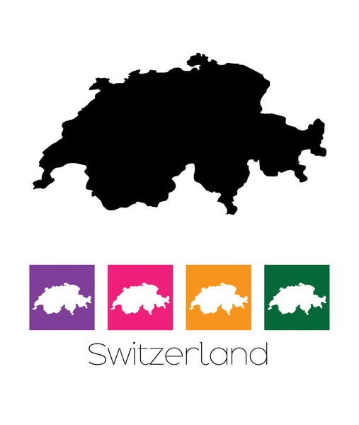 Mapa do país da Suíça — Vetor de Stock