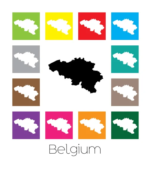 Multicoloured Map of the country of Belgium — Stock Vector