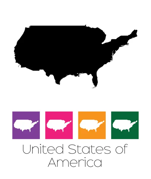 Amerika Birleşik Devletleri ülke Haritası — Stok Vektör