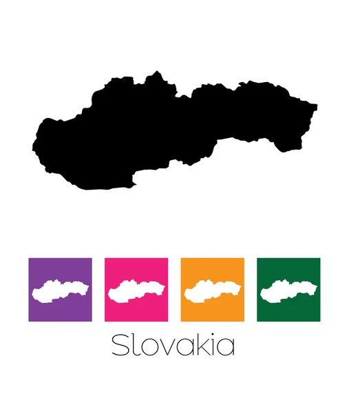 Mapa del país de Eslovaquia — Vector de stock