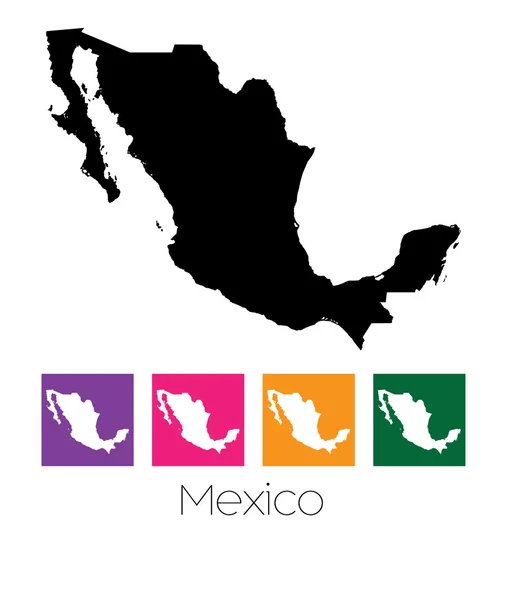 Mapa del país de México — Vector de stock