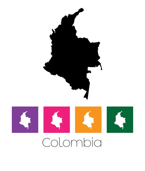 Térképen az ország, Kolumbia — Stock Vector