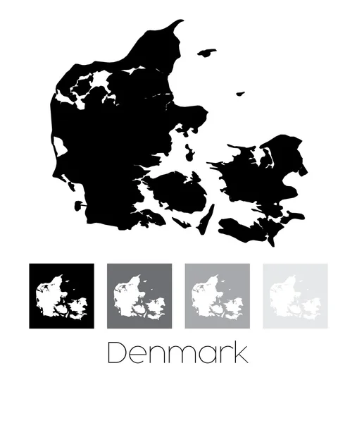 Ülke Danimarka Haritası — Stok Vektör