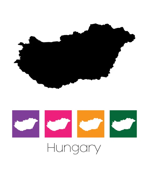 Mapa del país de Hungría — Vector de stock