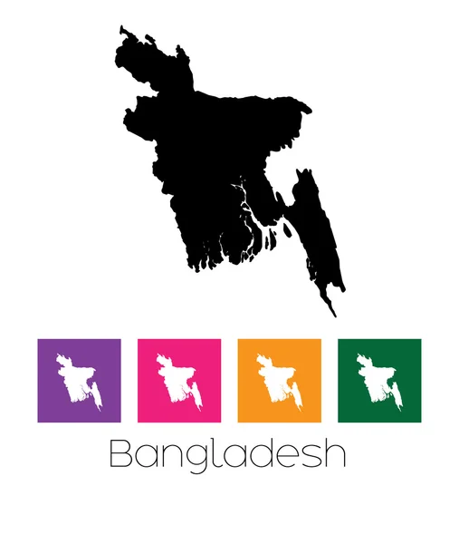 孟加拉国的国家的地图 — 图库矢量图片