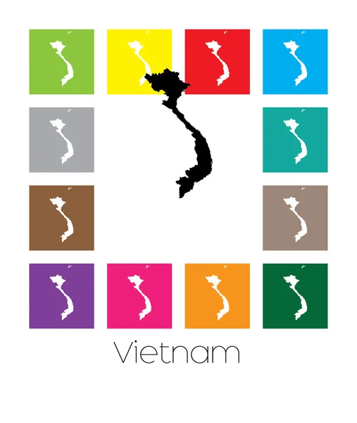 越南的国家的五彩地图 — 图库矢量图片