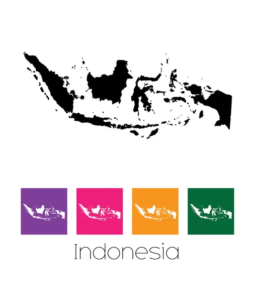 Karta över landet av Indonesien — Stock vektor