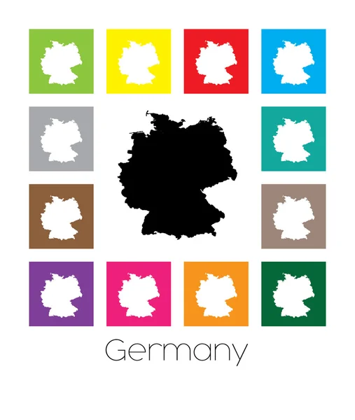 Πολύχρωμα χάρτη της χώρας της Γερμανίας — Διανυσματικό Αρχείο