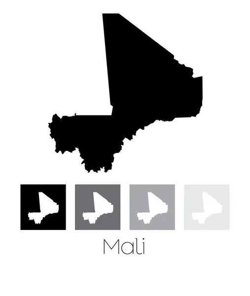Mappa del paese di Mali — Vettoriale Stock