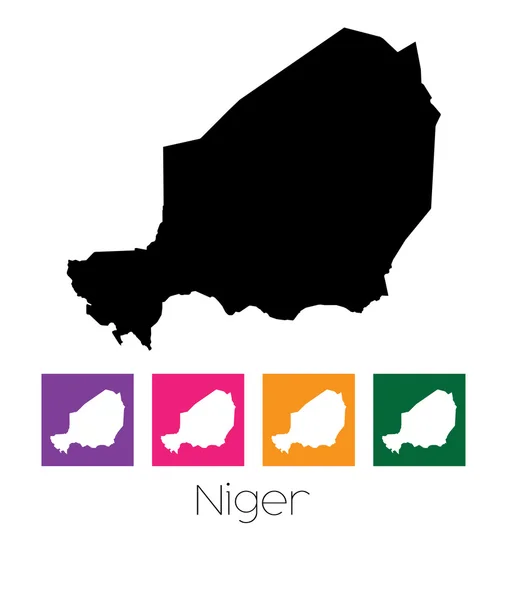 Mapa del país de Níger — Vector de stock