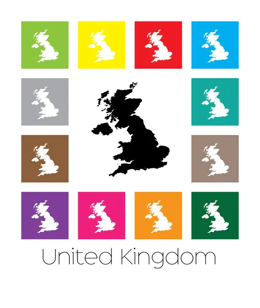 Multicoloured Map of the country of United Kingdom — Stock Vector