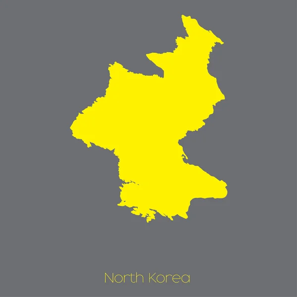 Kaart van het land van Noord-Korea — Stockvector