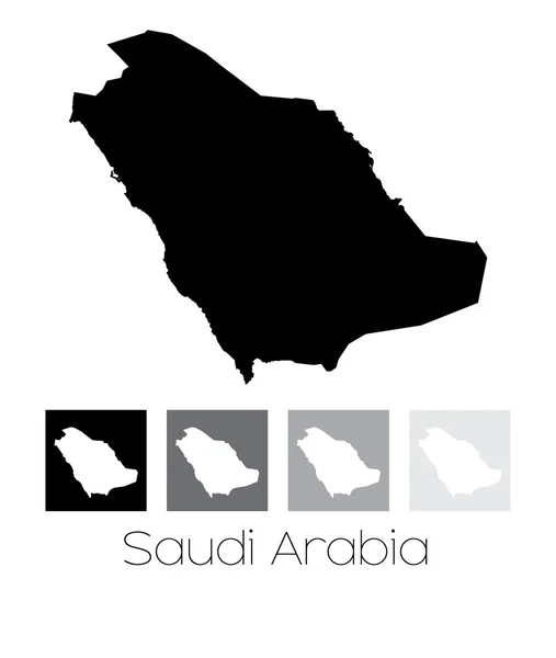 Mappa del paese di Arabia Saudita — Vettoriale Stock