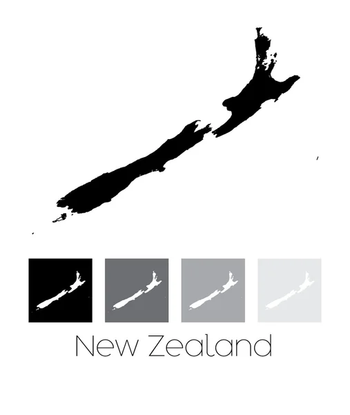 Karte des Landes des Neuseelands — Stockvektor