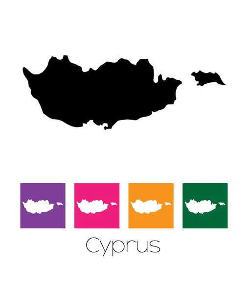 Mappa del paese di Cipro — Vettoriale Stock