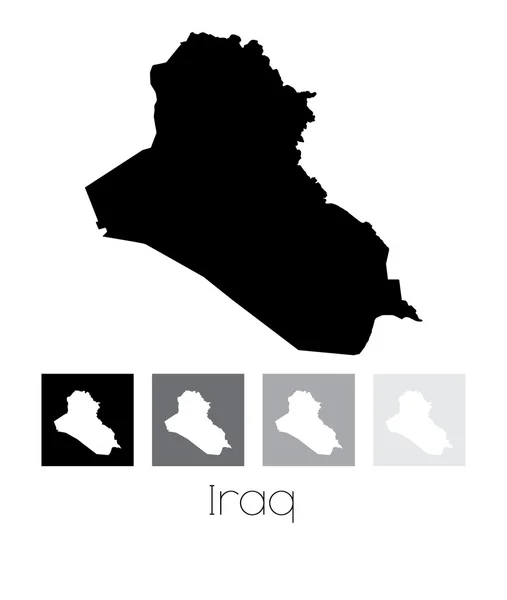 Mapa del país de Iraq — Vector de stock