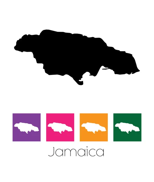 Karta över landet av Jamaica — Stock vektor