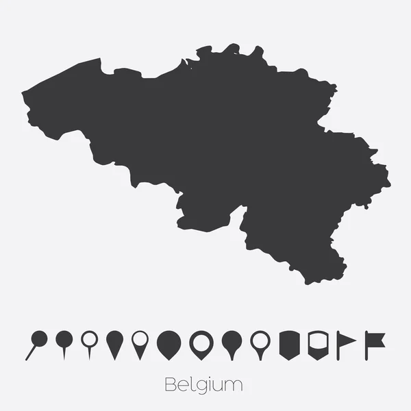 Mapę ze wskazówkami kraju Belgia — Wektor stockowy