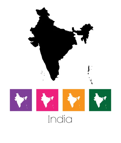 インドの国の地図 — ストックベクタ