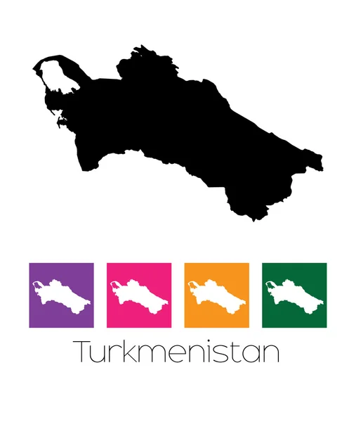 Map of the country of Turkmenistan — Stock Vector