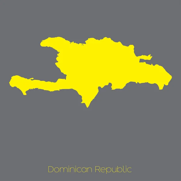 Mappa del paese della Repubblica Dominicana — Vettoriale Stock