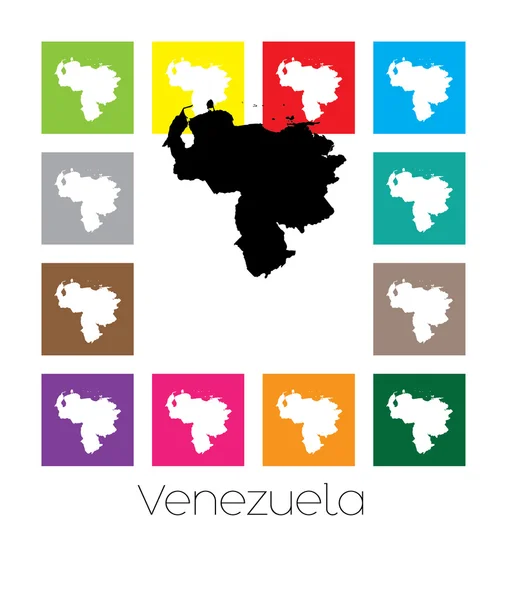 Mehrfarbige Landkarte des Landes Venezuela — Stockvektor