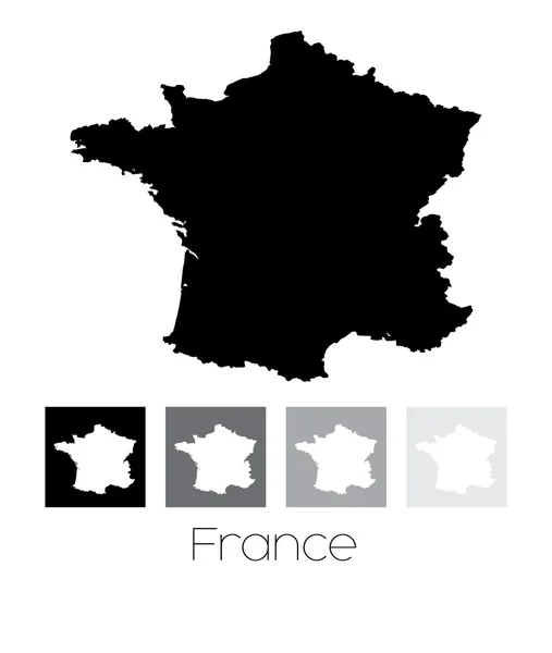 Mappa del paese di Francia — Vettoriale Stock