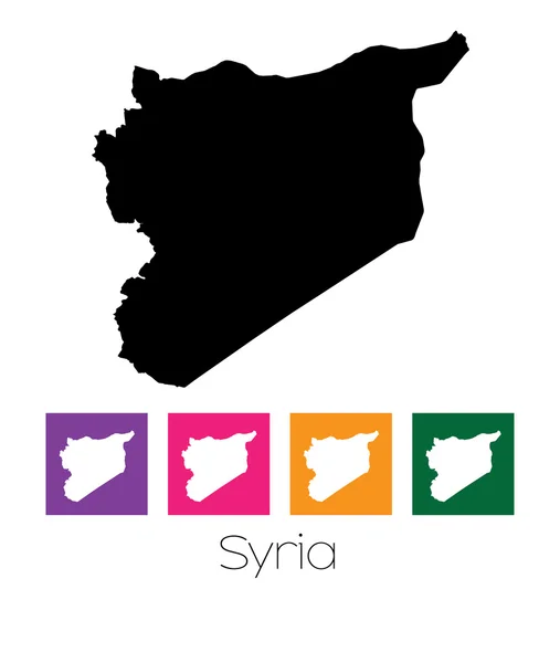 Mappa del paese di Siria — Vettoriale Stock