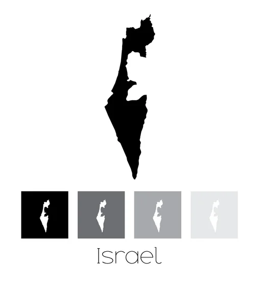 Mapa del país de Israel — Vector de stock