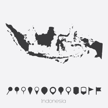 Endonezya ülke işaretçiler ile göster