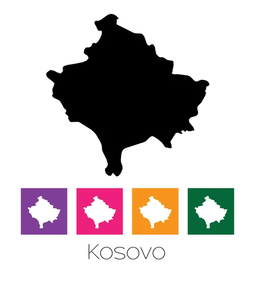 Map of the country of Kosovo — Stock Vector