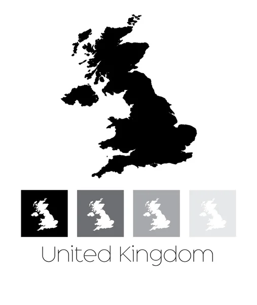 Mapa del país de Reino Unido — Vector de stock