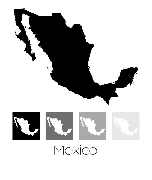 Carte du pays du Mexique — Image vectorielle