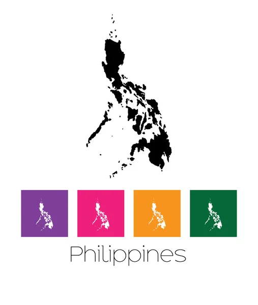 Mapa del país de Filipinas — Vector de stock