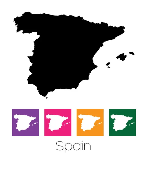 Mappa del paese di Spagna — Vettoriale Stock