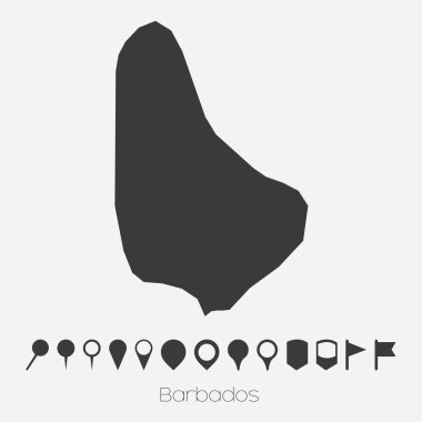 Barbados ülke işaretçiler ile göster